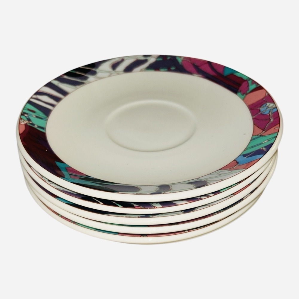 Richard Ginori 1735 Intra Demitasse Saucer Set 6 Bone China Italy - Picture 2 of 5